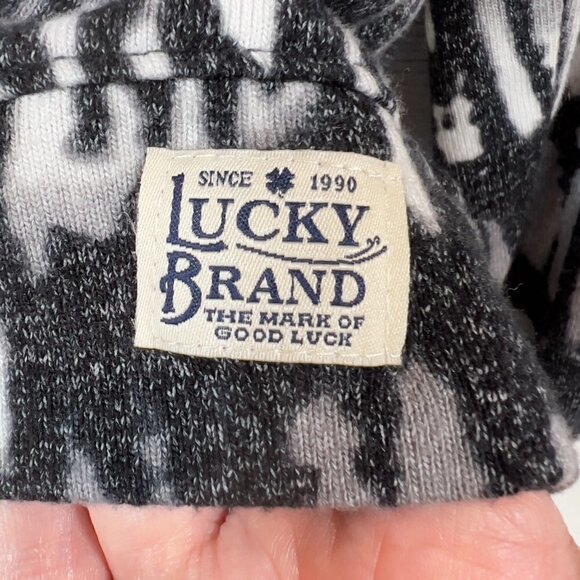 Lucky Brand Sweatshirt Youth Size Large 14/16 Black, Gray and White Tie Dye - Picture 2 of 6